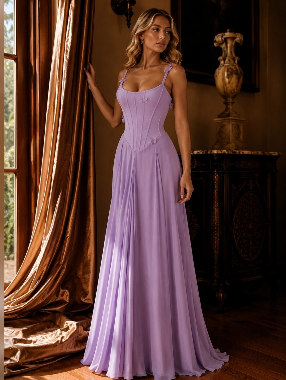 house of cb purple dress corset | Dresses | House Of Cb Pascha Butterfly Bodice Maxi Lavender Evening Gown M Color:Weathered Farm House 34,468 Casual Dress Up collection-neutrals Butterfly dress Its fully lined for